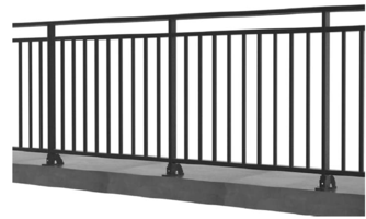 Nvoy Top Mount Picket Rail with Continuous Top Cap and Mid Rail