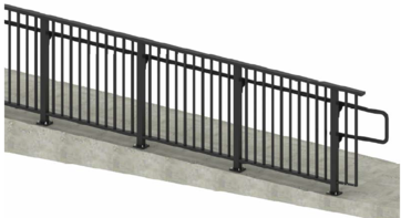 Nvoy Heavy Duty Top Mount with Picket and Extended Handrail